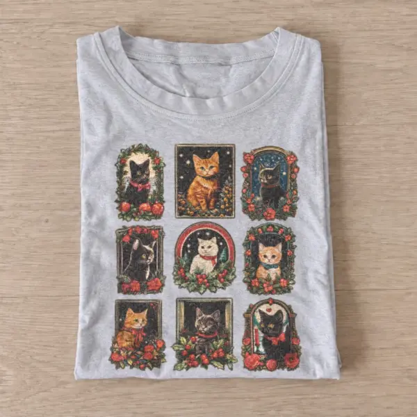 Halloween cat stamps t shirt gray20halloween cat stamps.webp