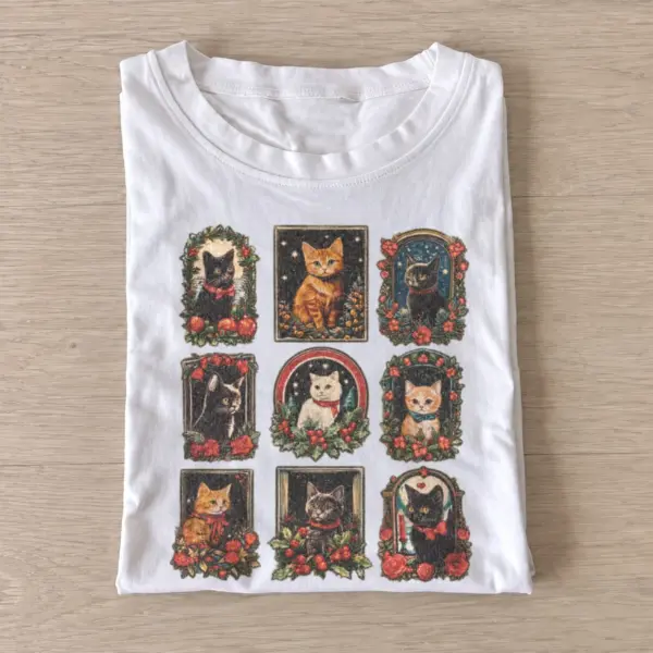 Halloween cat stamps t shirt white20halloween cat stamps.webp