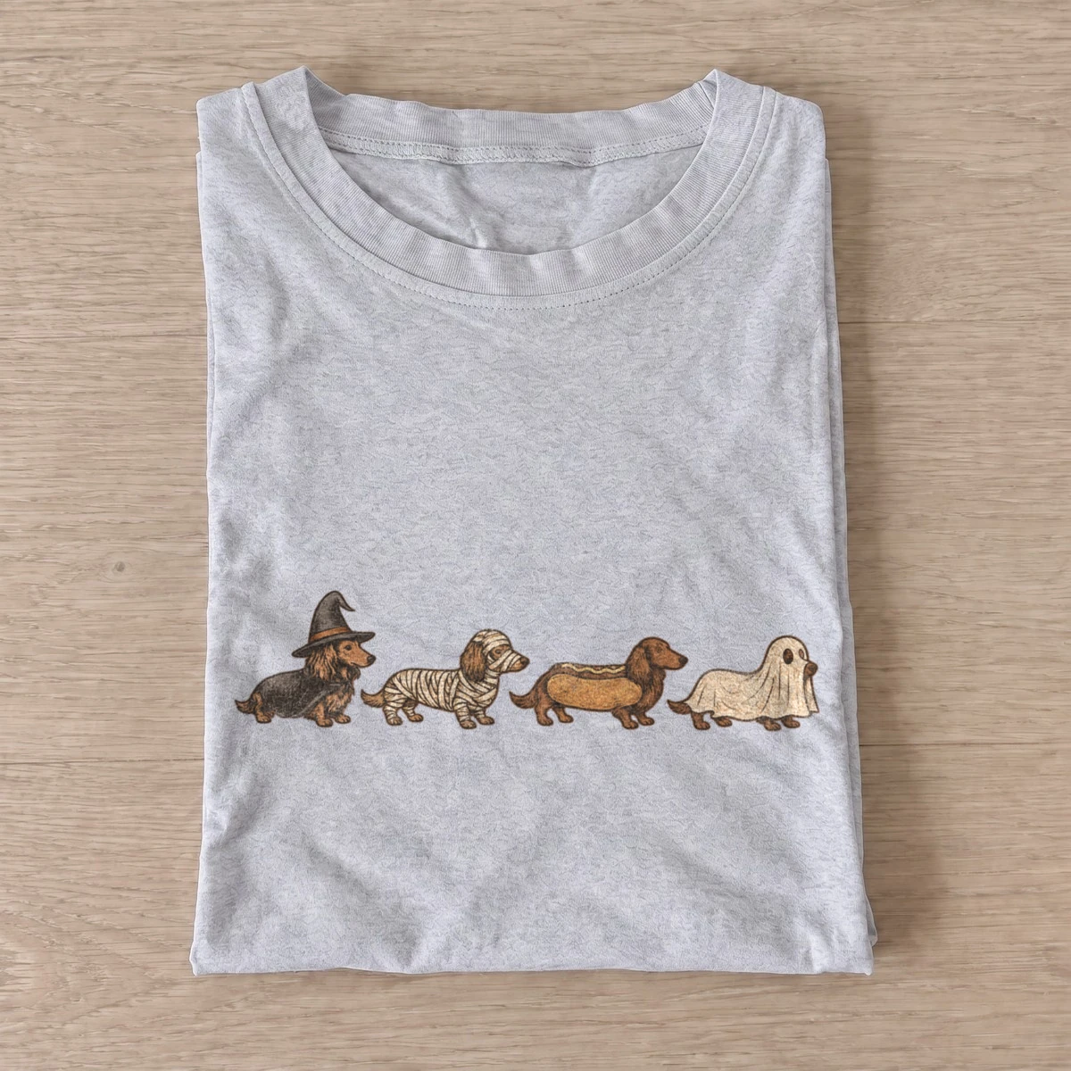 Halloween costumed dachshunds t shirt gray20halloween dachshunds.webp