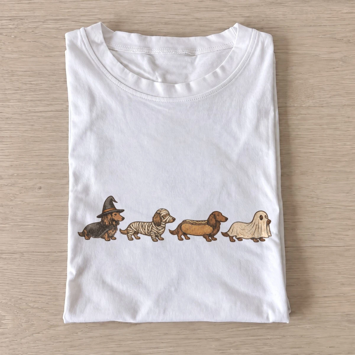 Halloween costumed dachshunds t shirt white20halloween dachshunds.webp