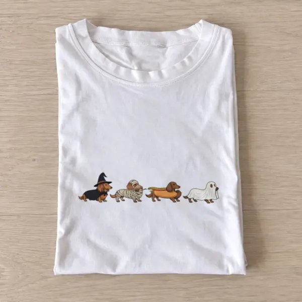 Halloween dachshunds t shirt white20halloween dachshunds.webp