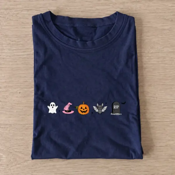 Halloween icon lineup t shirt navy20halloween icon lineup.webp