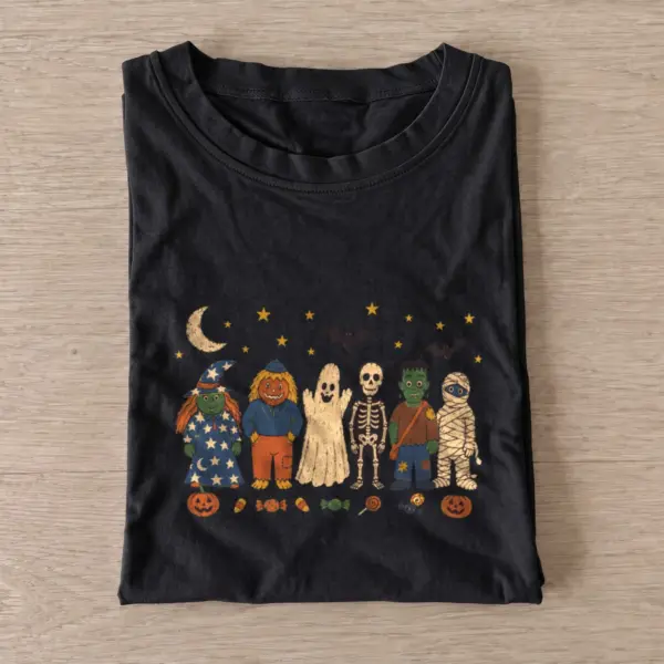 Halloween monster lineup t shirt black20halloween monster lineup.webp
