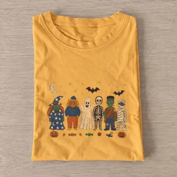 Halloween monster lineup t shirt gold20halloween monster lineup.webp