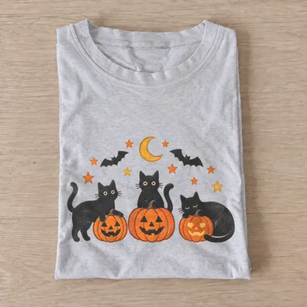Halloween pumpkin cat trio t shirt gray20pumpkin cat trio.webp