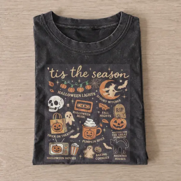 Halloween season favorites vintage t shirt washed20black20halloween season favorites.webp