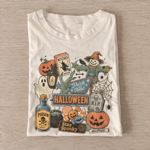 Halloween sticker collage t shirt sand20halloween sticker collage.webp