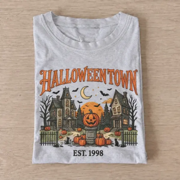 Halloween town est. 1998 pumpkin t shirt gray20pumpkin town.webp
