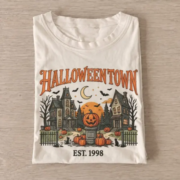 Halloween town est. 1998 pumpkin t shirt sand20pumpkin town.webp