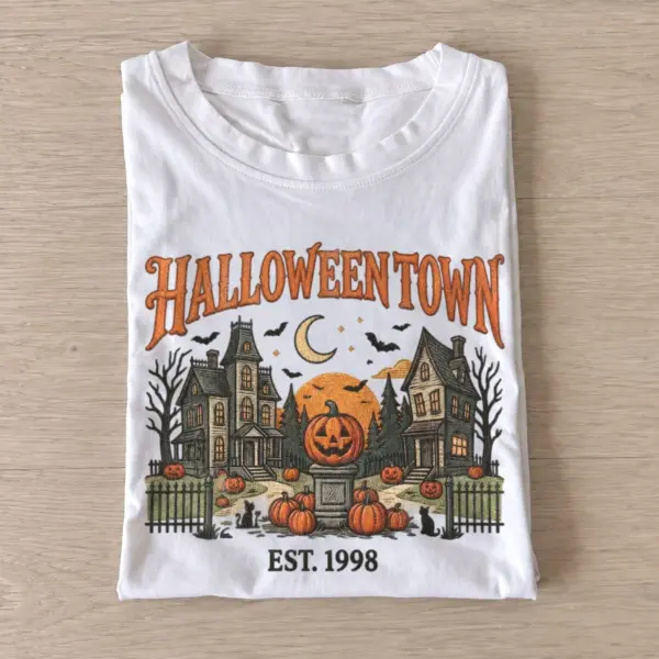Halloween town est. 1998 pumpkin t shirt white20pumpkin town.webp