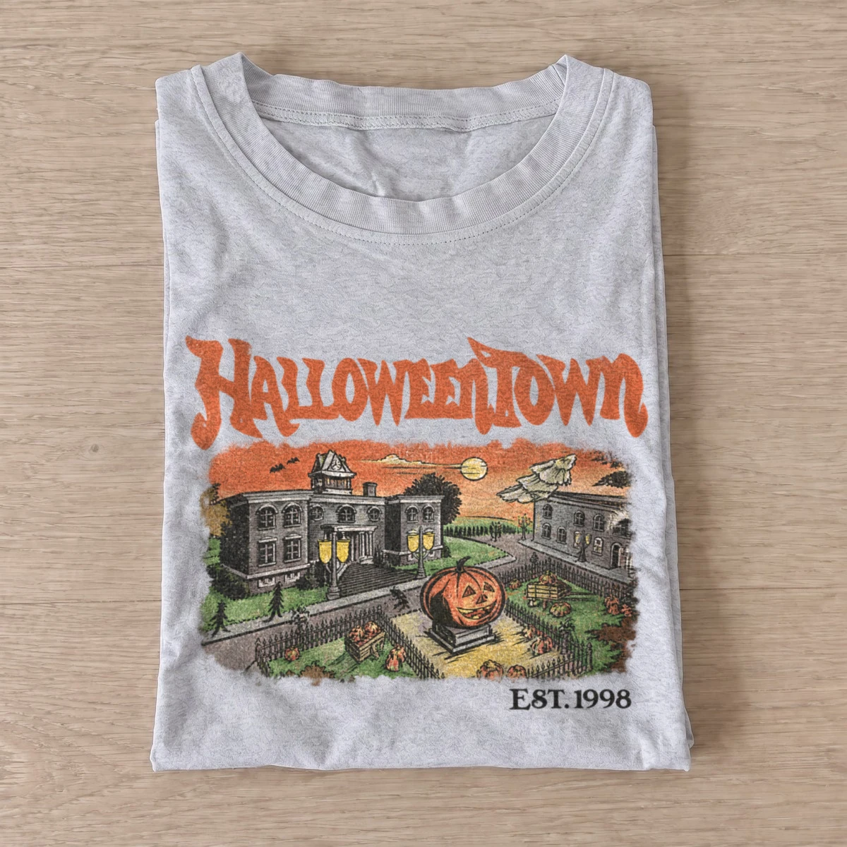 Halloweentown est. 1998 town square t shirt gray20haunted town square.webp