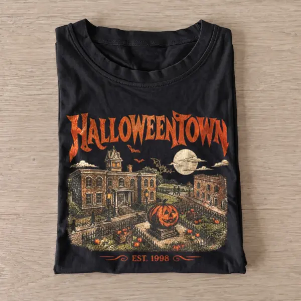 Halloweentown haunted town square t shirt black20haunted town square.webp