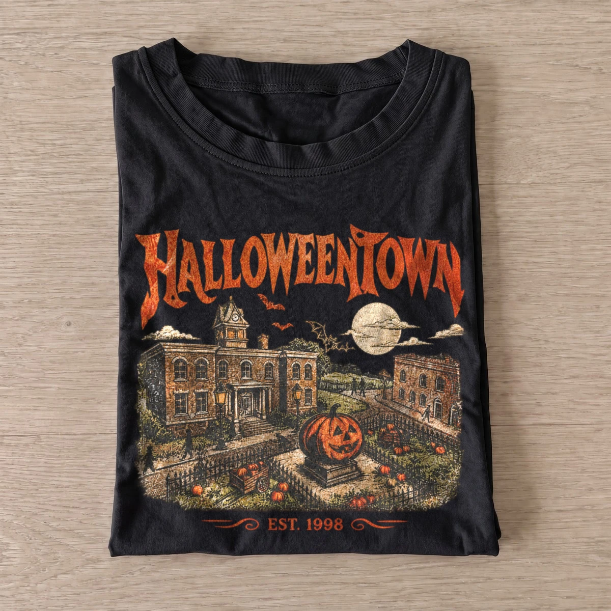 Halloweentown haunted town square t shirt black20haunted town square.webp