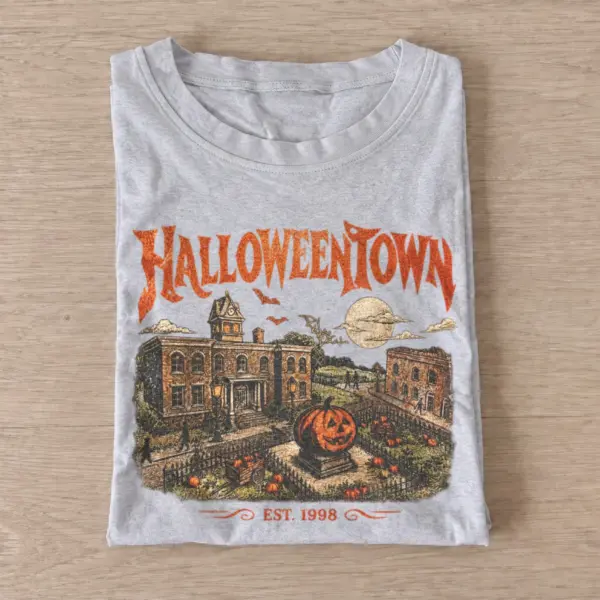 Halloweentown haunted town square t shirt gray20haunted town square.webp