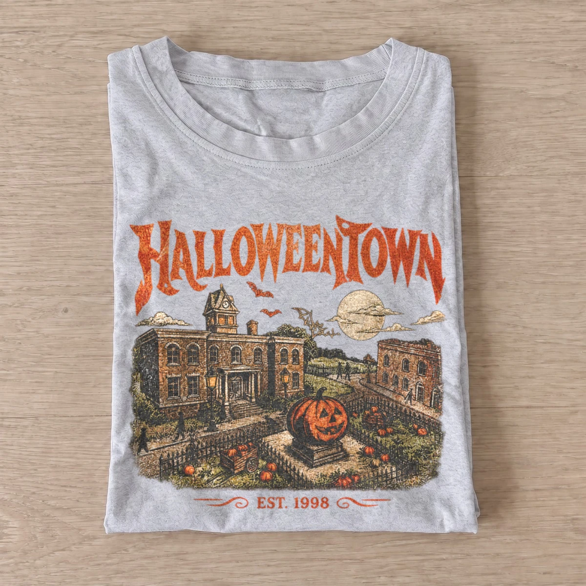 Halloweentown haunted town square t shirt gray20haunted town square.webp