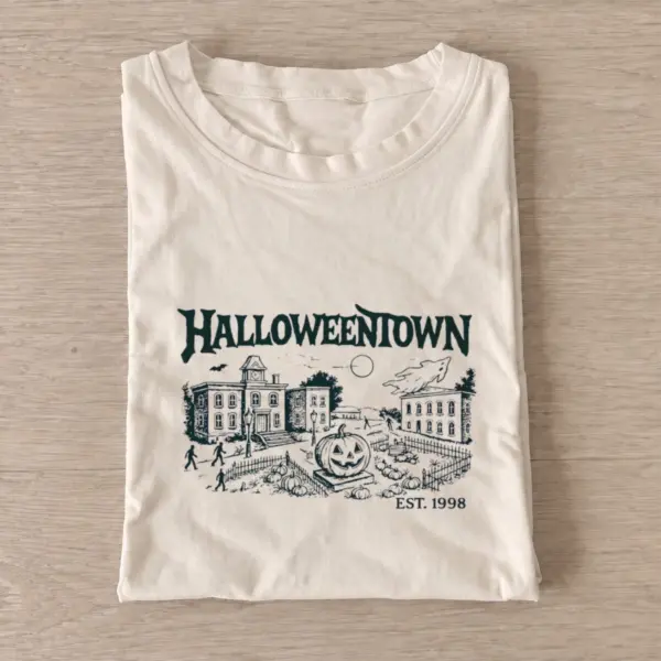 Haunted Town line art t shirt sand20halloweentown line art.webp