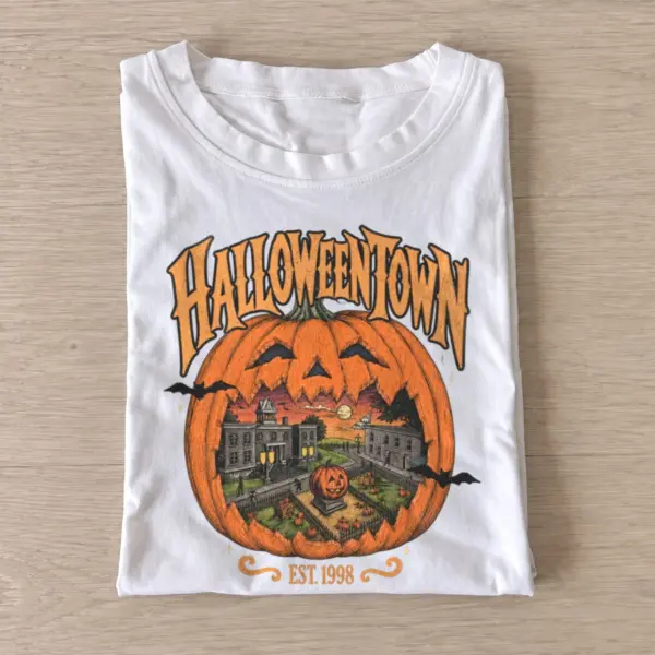 Halloweentown pumpkin portal t shirt white20pumpkin town portal.webp