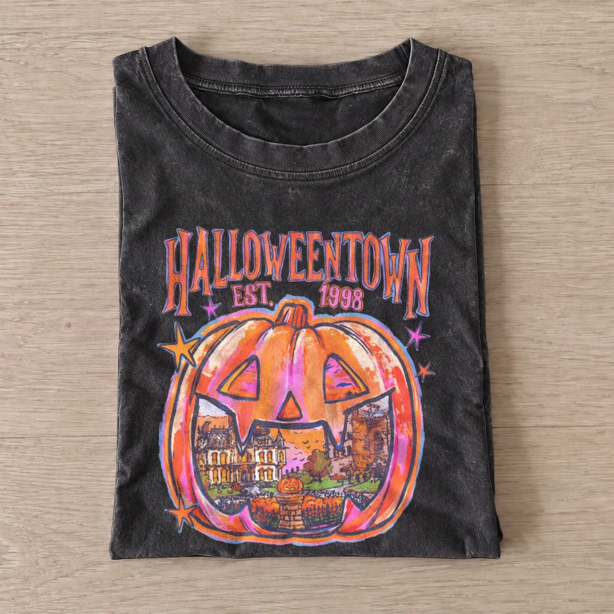 Halloweentown pumpkin vintage t shirt washed20black20halloweentown pumpkin.webp