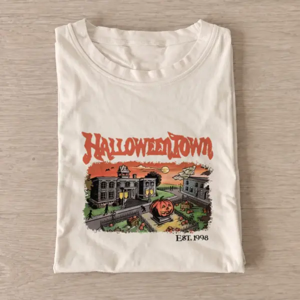 Haunted Town square t shirt sand20halloweentown square.webp
