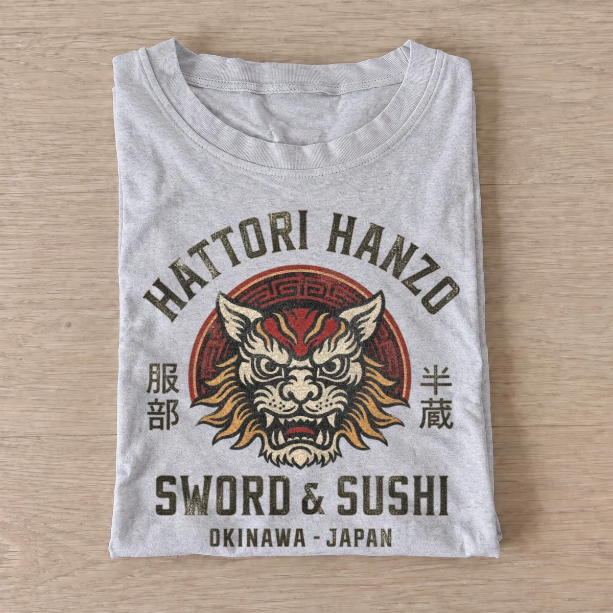 Hattori hanzo sword sushi graphic t shirt gray20sword and sushi.webp