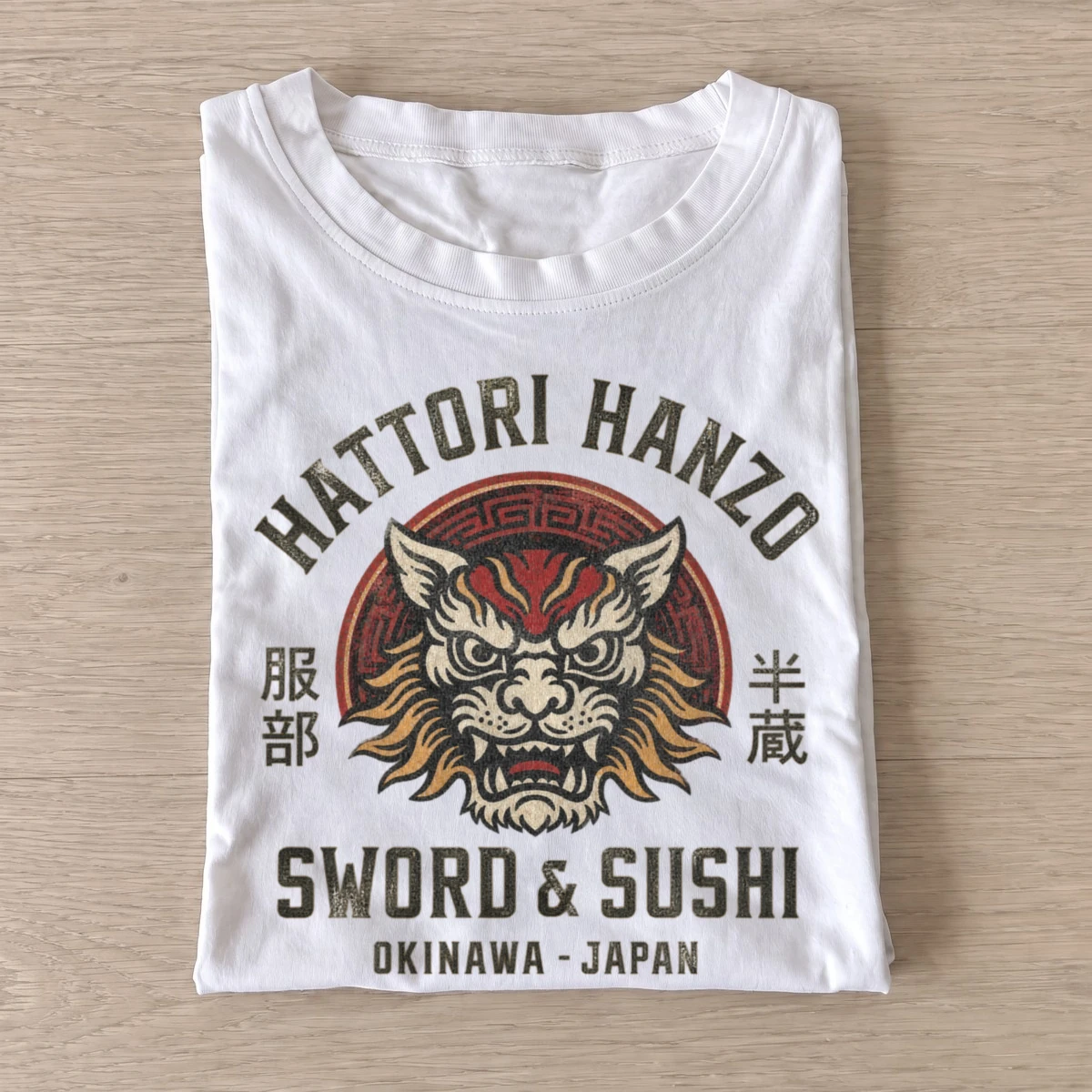 Hattori hanzo sword sushi graphic t shirt white20sword and sushi.webp