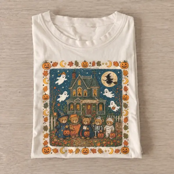 Haunted house quilt t shirt sand20haunted house quilt.webp