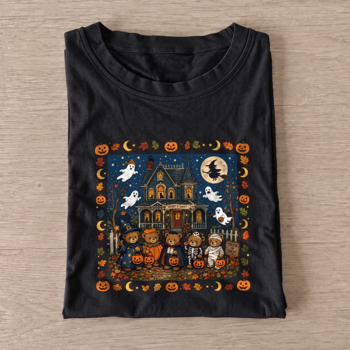 Haunted house teddy bears t shirt black20haunted house teddy bears.webp