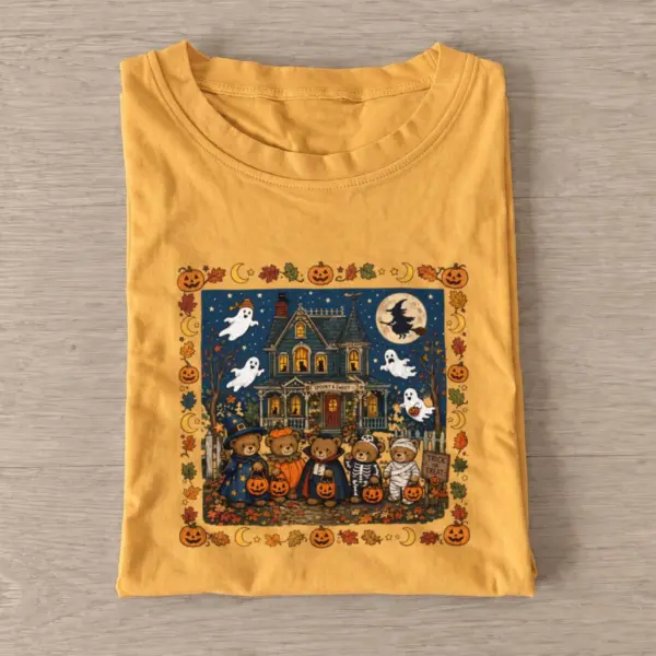 Haunted house teddy bears t shirt gold20haunted house teddy bears.webp