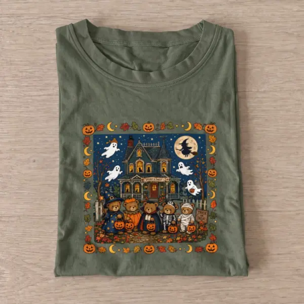 Haunted house teddy bears t shirt olive20haunted house teddy bears.webp