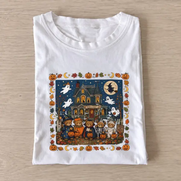 Haunted house teddy bears t shirt white20haunted house teddy bears.webp