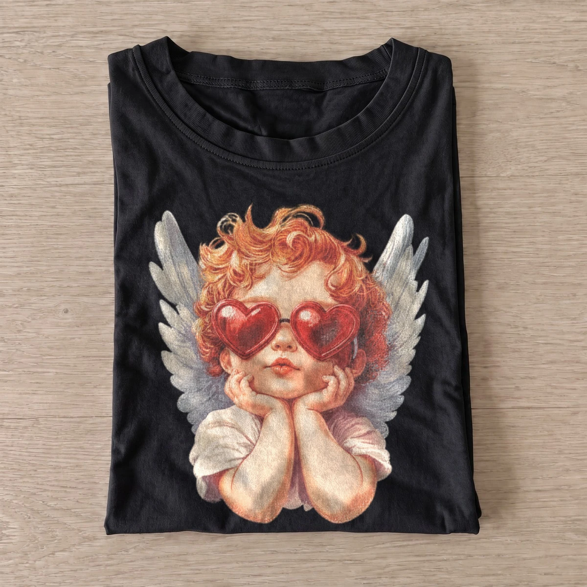 Heart glasses cherub t shirt black20heart glasses cherub.webp