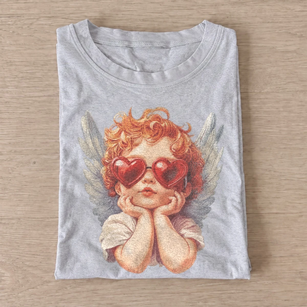 Heart glasses cherub t shirt gray20heart glasses cherub.webp