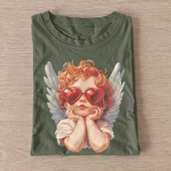 Heart glasses cherub t shirt olive20heart glasses cherub.webp