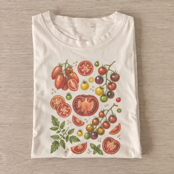 Heirloom tomatoes botanical illustration t shirt sand20heirloom tomatoes.webp