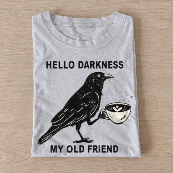 Hello darkness coffee crow t shirt gray20hello darkness coffee crow.webp
