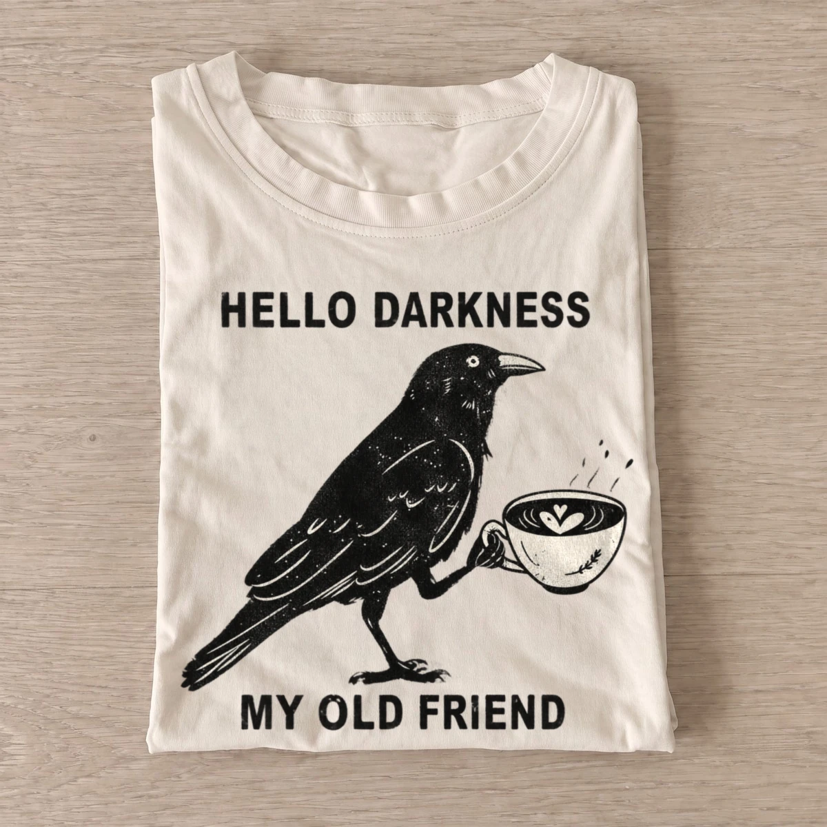 Hello darkness coffee crow t shirt sand20hello darkness coffee crow.webp