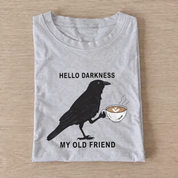 Hello Darkness Coffee Halloween Graphic T-Shirt — graphic design