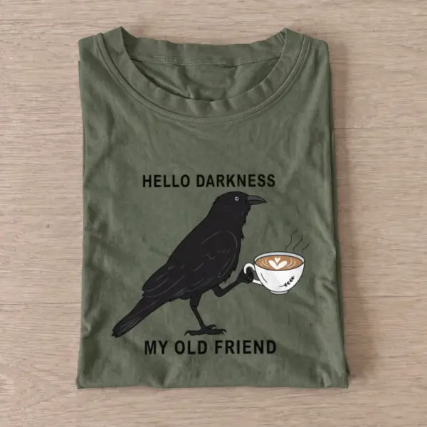 Hello darkness coffee t shirt olive20hello darkness coffee.webp