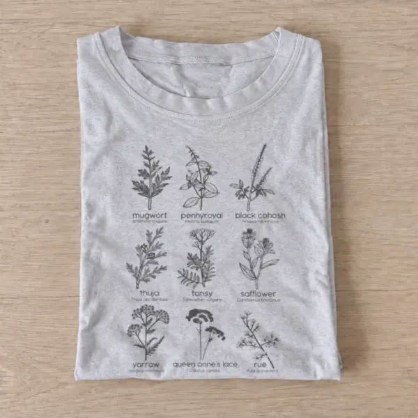 Herbal field guide botanical t shirt gray20herbal field guide.webp