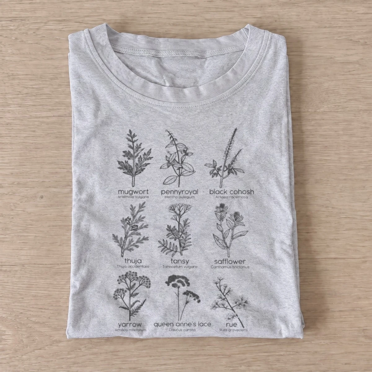 Herbal field guide botanical t shirt gray20herbal field guide.webp