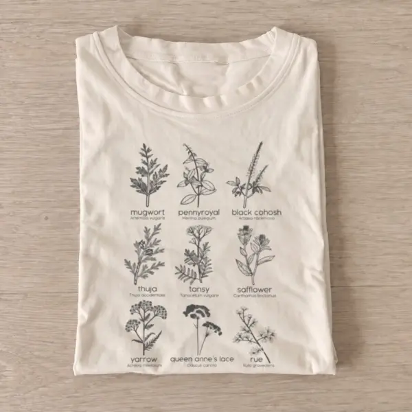 Herbal field guide botanical t shirt sand20herbal field guide.webp