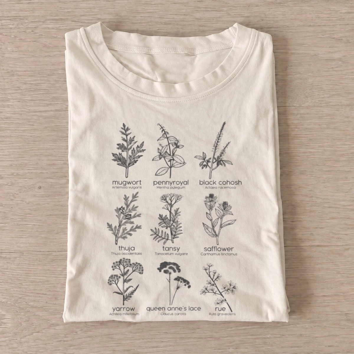 Herbal field guide botanical t shirt sand20herbal field guide.webp