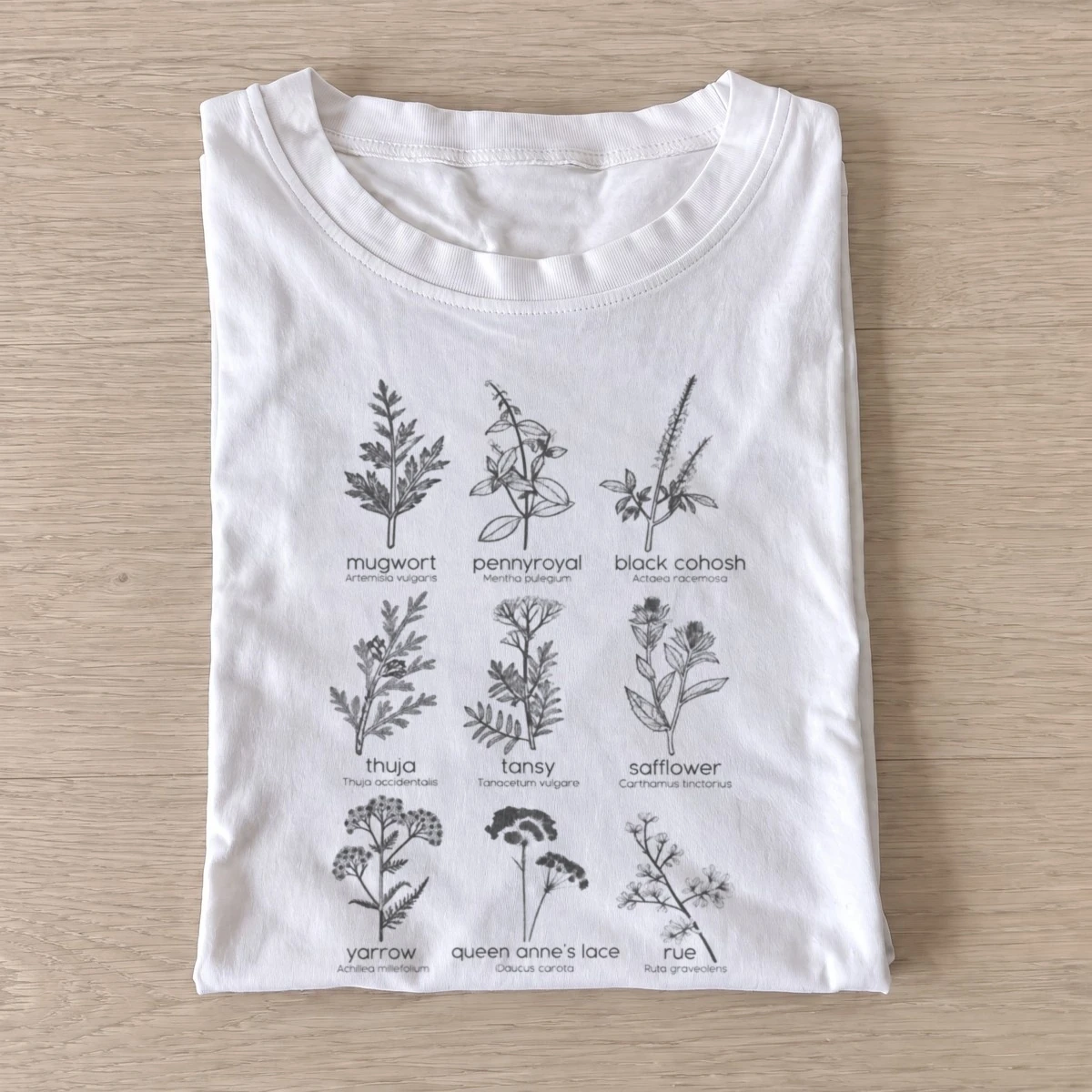 Herbal field guide botanical t shirt white20herbal field guide.webp