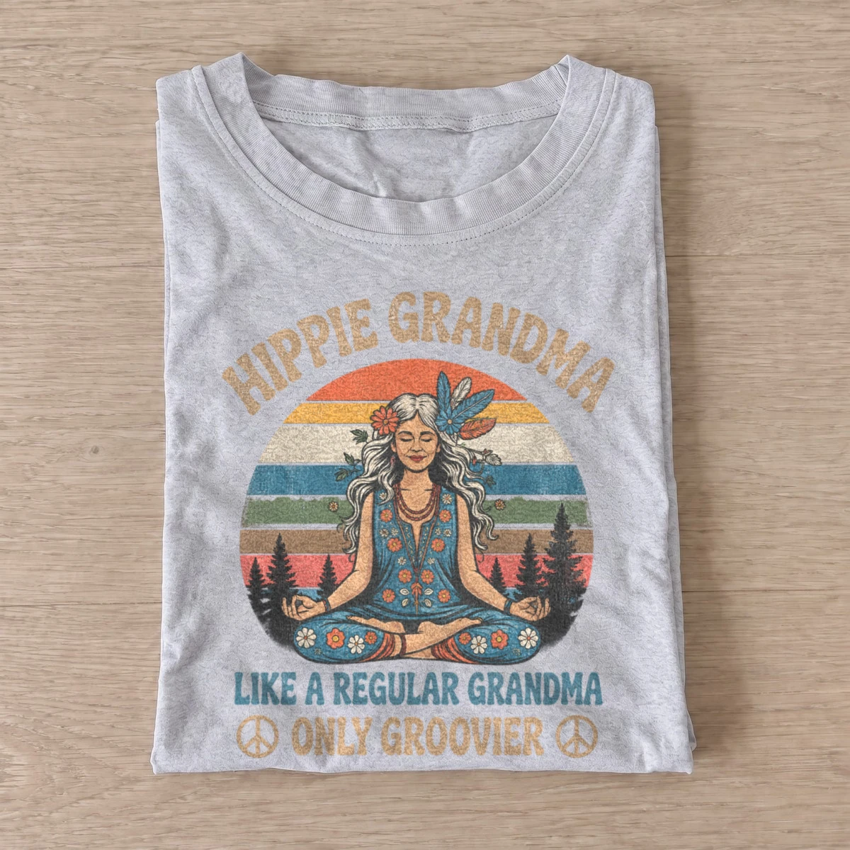 Hippie grandma like a regular grandma only groovier t shirt gray20hippie grandma.webp