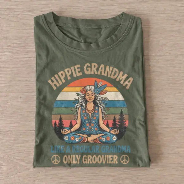 Hippie grandma like a regular grandma only groovier t shirt olive20hippie grandma.webp