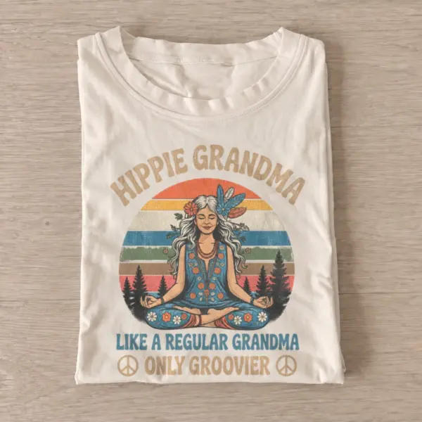 Hippie grandma like a regular grandma only groovier t shirt sand20hippie grandma.webp