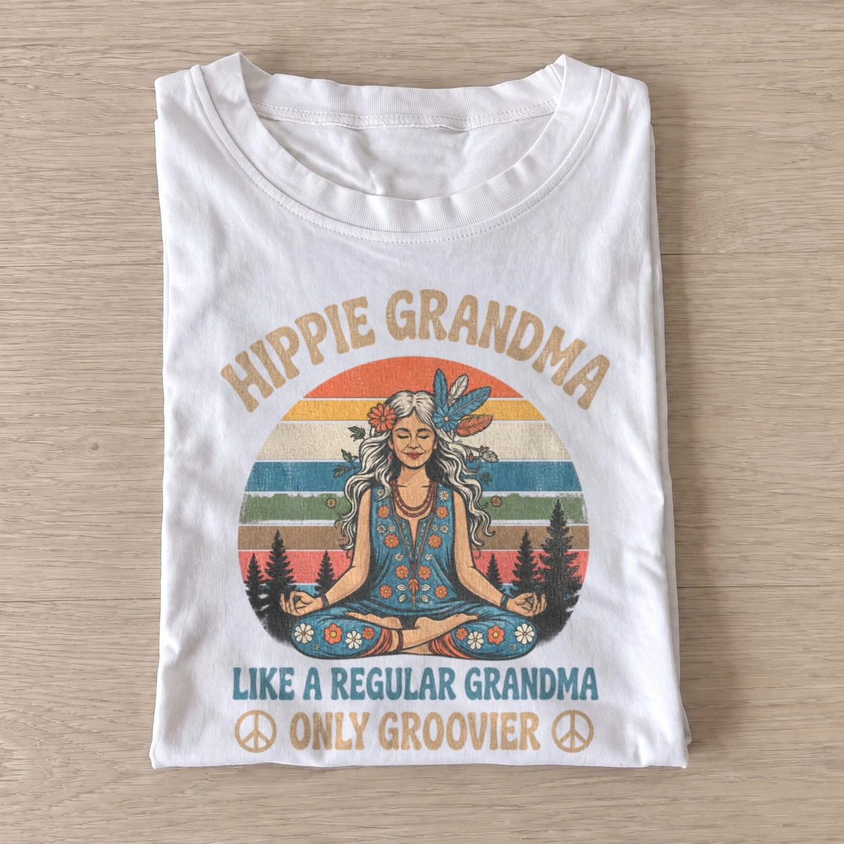 Hippie grandma like a regular grandma only groovier t shirt white20hippie grandma.webp