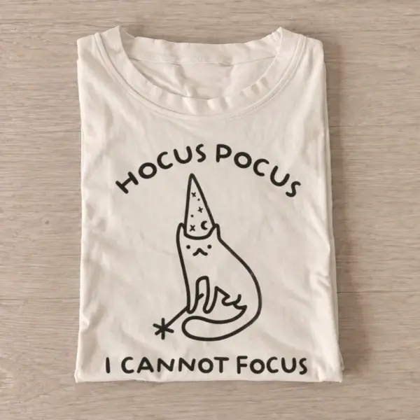 Hocus pocus i cannot focus wizard cat t shirt sand20cannot focus ghost.webp
