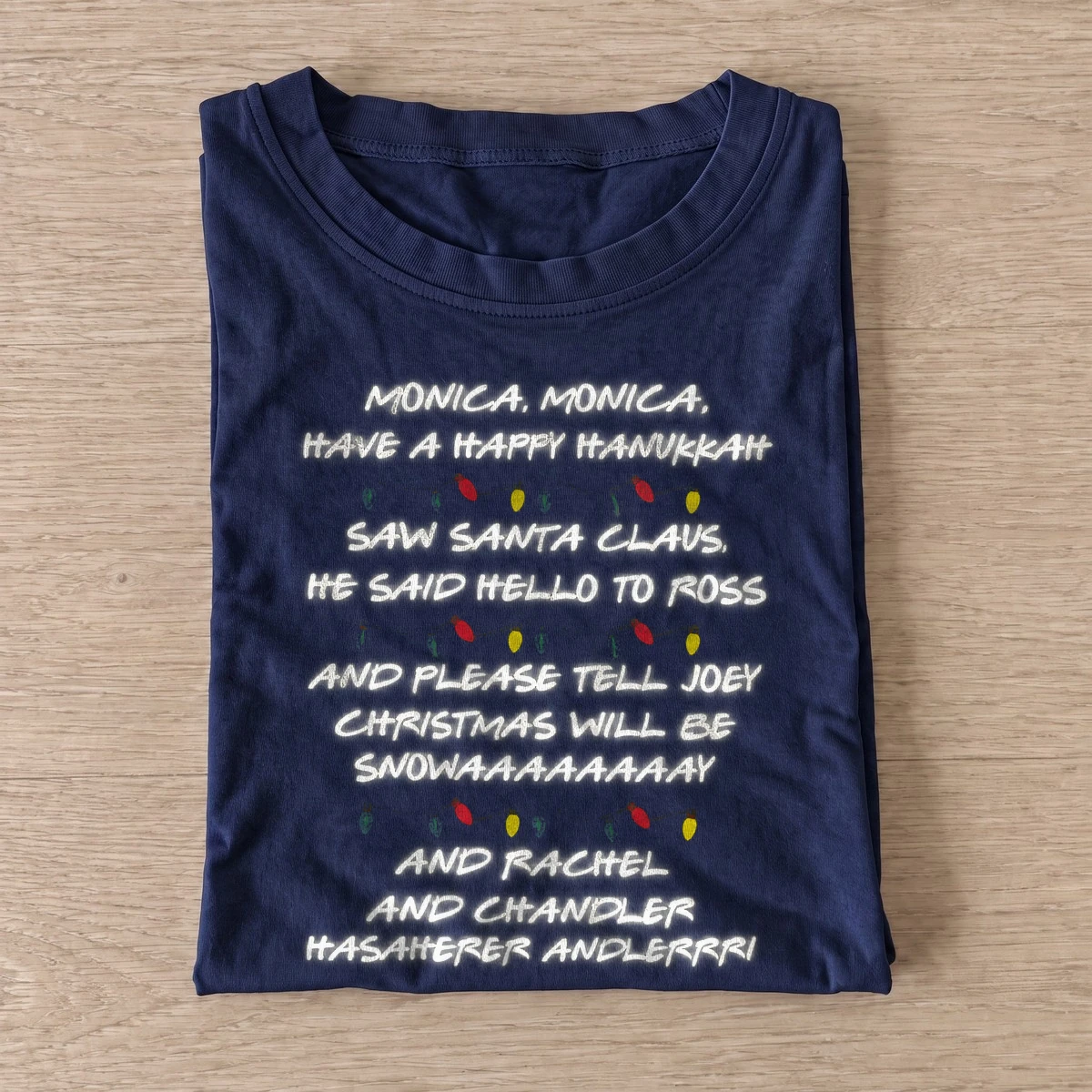 Holiday friends song graphic t shirt navy20holiday friends song.webp