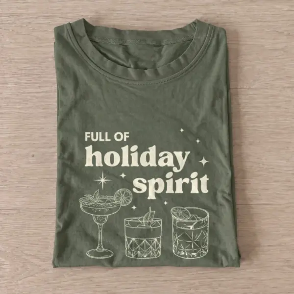 Holiday spirit cocktails t shirt olive20holiday spirit cocktails.webp